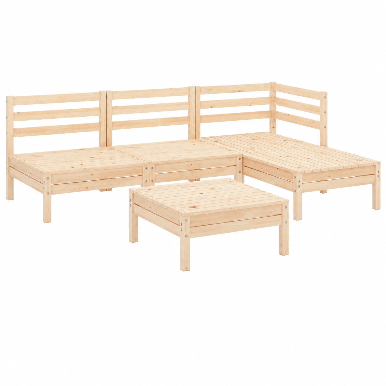Salon de jardin, 5 pièces, coloris blanc, pour la terrasse ou le jardin