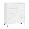 Armoire, en métal, avec rangement, avec tiroirs, coloris blanc, 78 x 40 x 93 cm, pour la chambre
