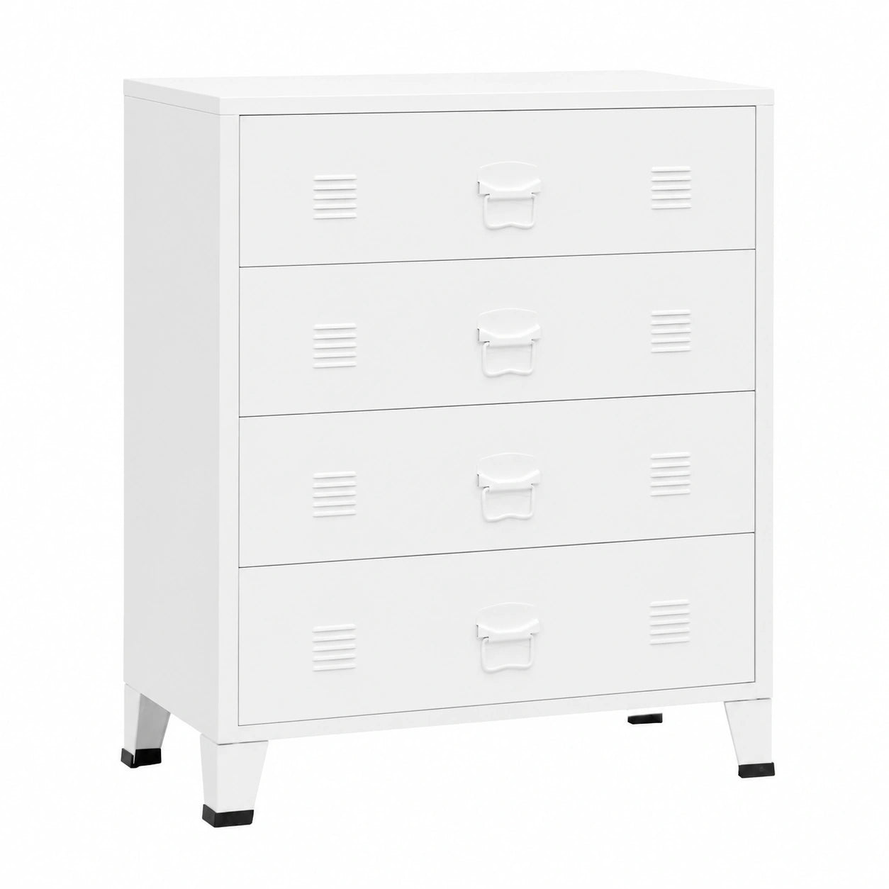 Armoire, en métal, avec rangement, avec tiroirs, coloris blanc, 78 x 40 x 93 cm, pour la chambre
