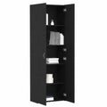 Armoire, avec rangement, en chêne, coloris noir, 60 x 32 x 190 cm, pour la chambre