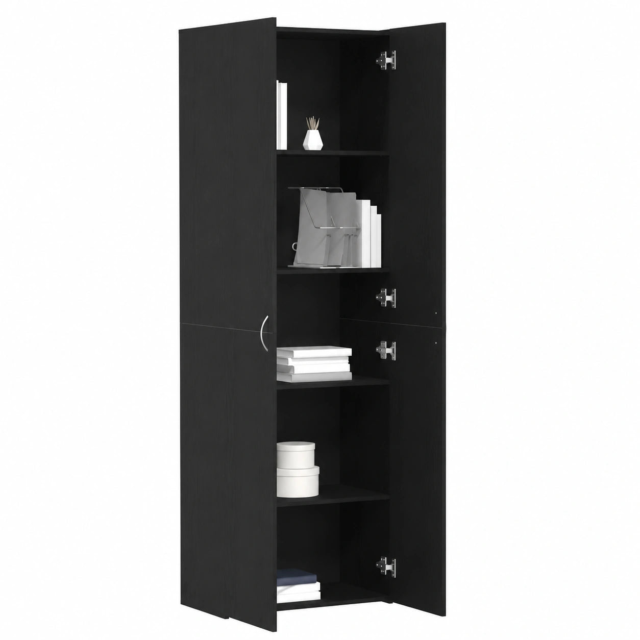 Armoire, avec rangement, en chêne, coloris noir, 60 x 32 x 190 cm, pour la chambre