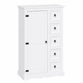 Buffet, avec rangement, avec tiroirs, avec portes, en bois massif, coloris blanc, pour la salle à manger ou le salon