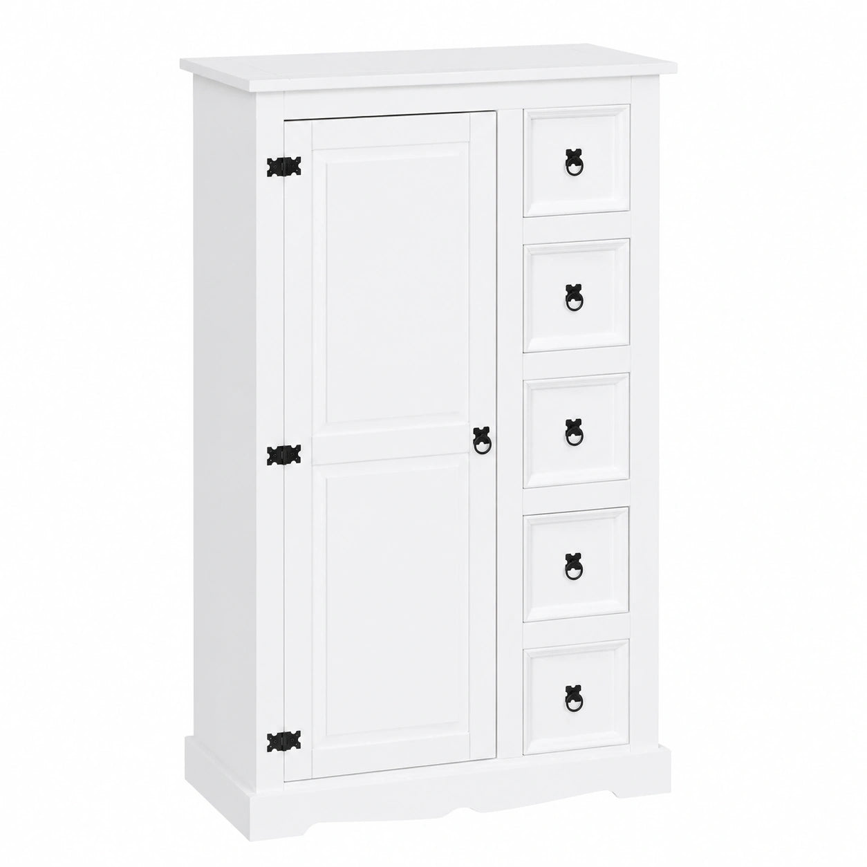 Buffet, avec rangement, avec tiroirs, avec portes, en bois massif, coloris blanc, pour la salle à manger ou le salon