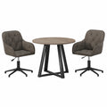 Chaise, en velours, pivotant, rembourré, coloris gris, pour la salle à manger ou la cuisine