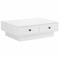 Table basse, avec rangement, en métal, 90 x 90 x 28 cm, coloris blanc, pour le salon