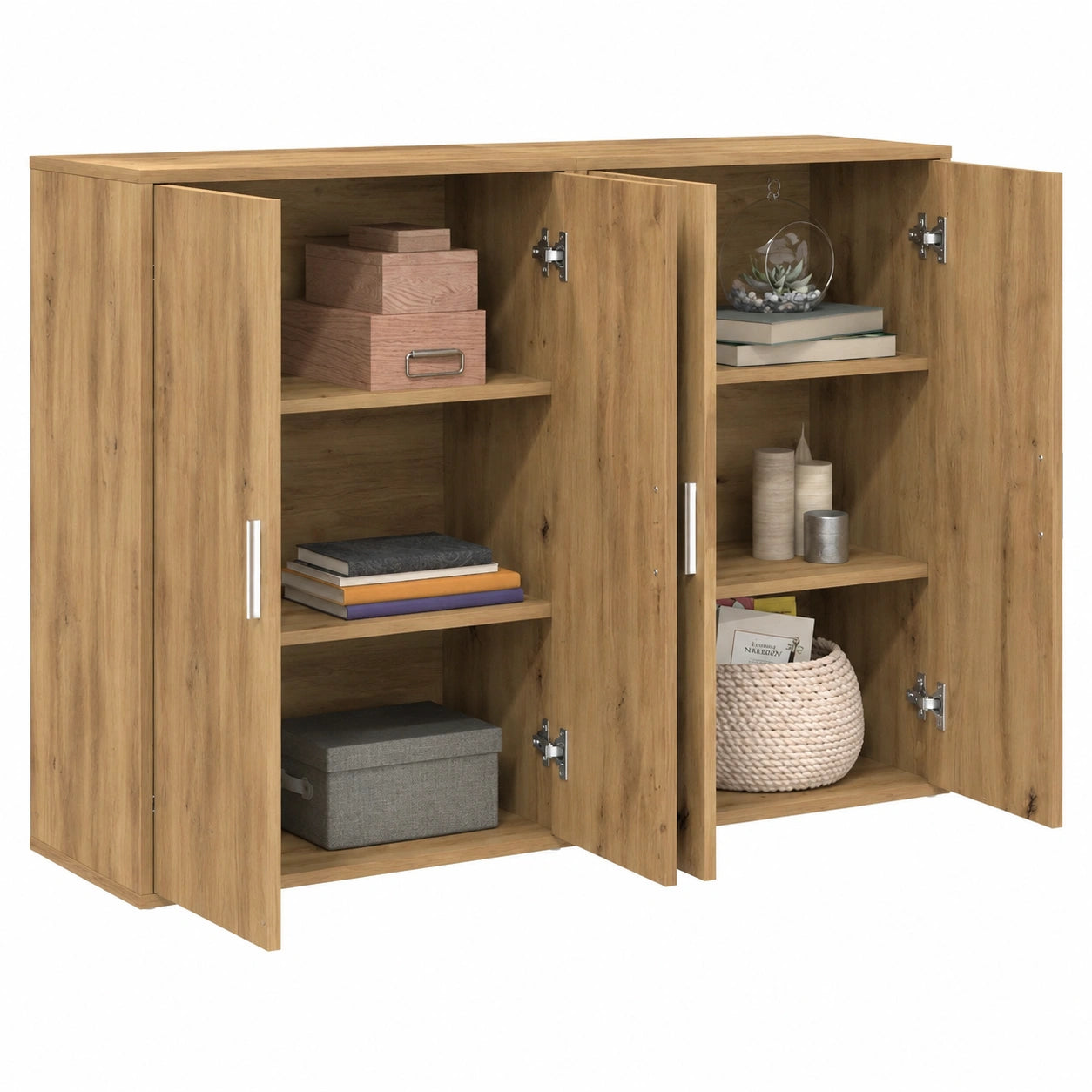 Buffet, en chêne, avec rangement, 2 pièces, 60 x 31 x 84 cm, pour la salle à manger ou le salon