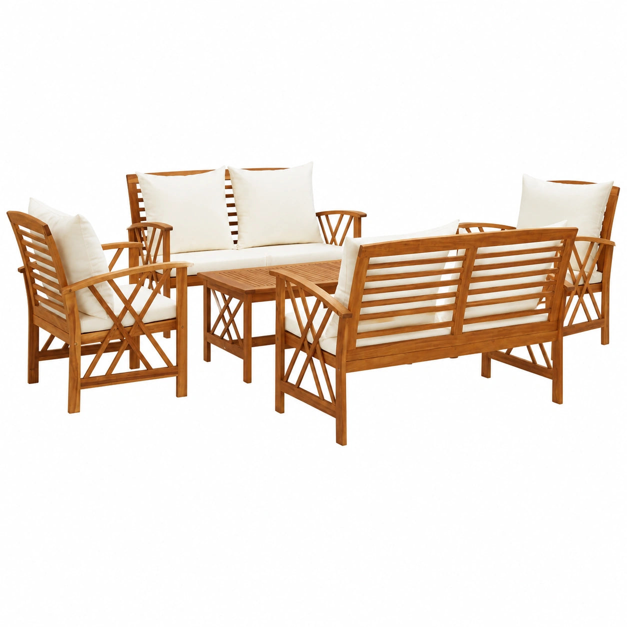 Salon de jardin, 5 pièces, pour la terrasse ou le jardin