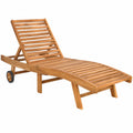 Chaise longue, coloris marron, pour la terrasse ou le jardin