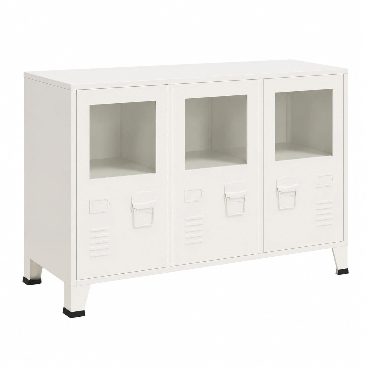 Armoire, en métal et verre, 105 x 35 x 62 cm, coloris blanc, pour la chambre