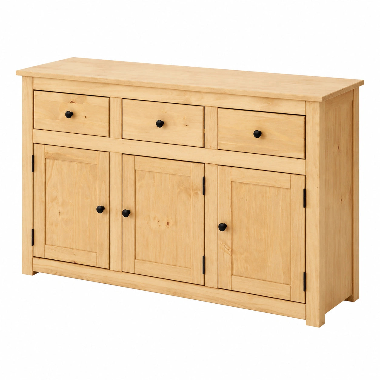 Commode, avec rangement, avec tiroirs, avec portes, en bois massif, 135 x 80 x 40 cm, pour la chambre ou le salon